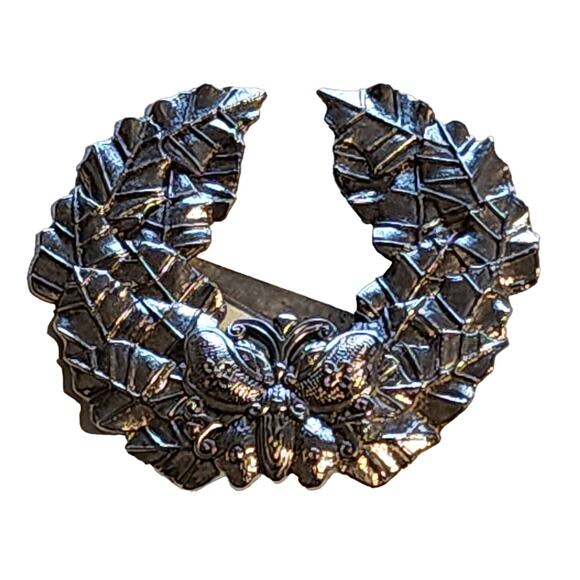 Vintage Sylvia Dahl Butterfly Silver Wreath Scarf Clip made for Neiman Marcus - Picture 1 of 6